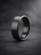 Damasteel Wedding Band — Black Beveled Finish