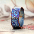 Heat Anodized Titanium Wedding Band — Colorful Pattern