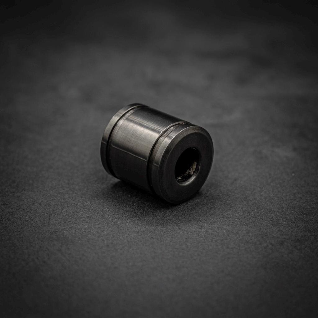 Zirconium Cylinder Lanyard Bead — Black Paracord Knife Bead