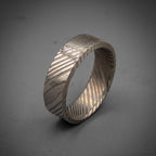 Damascus Stainless Steel Wedding Band — Silver Pattern