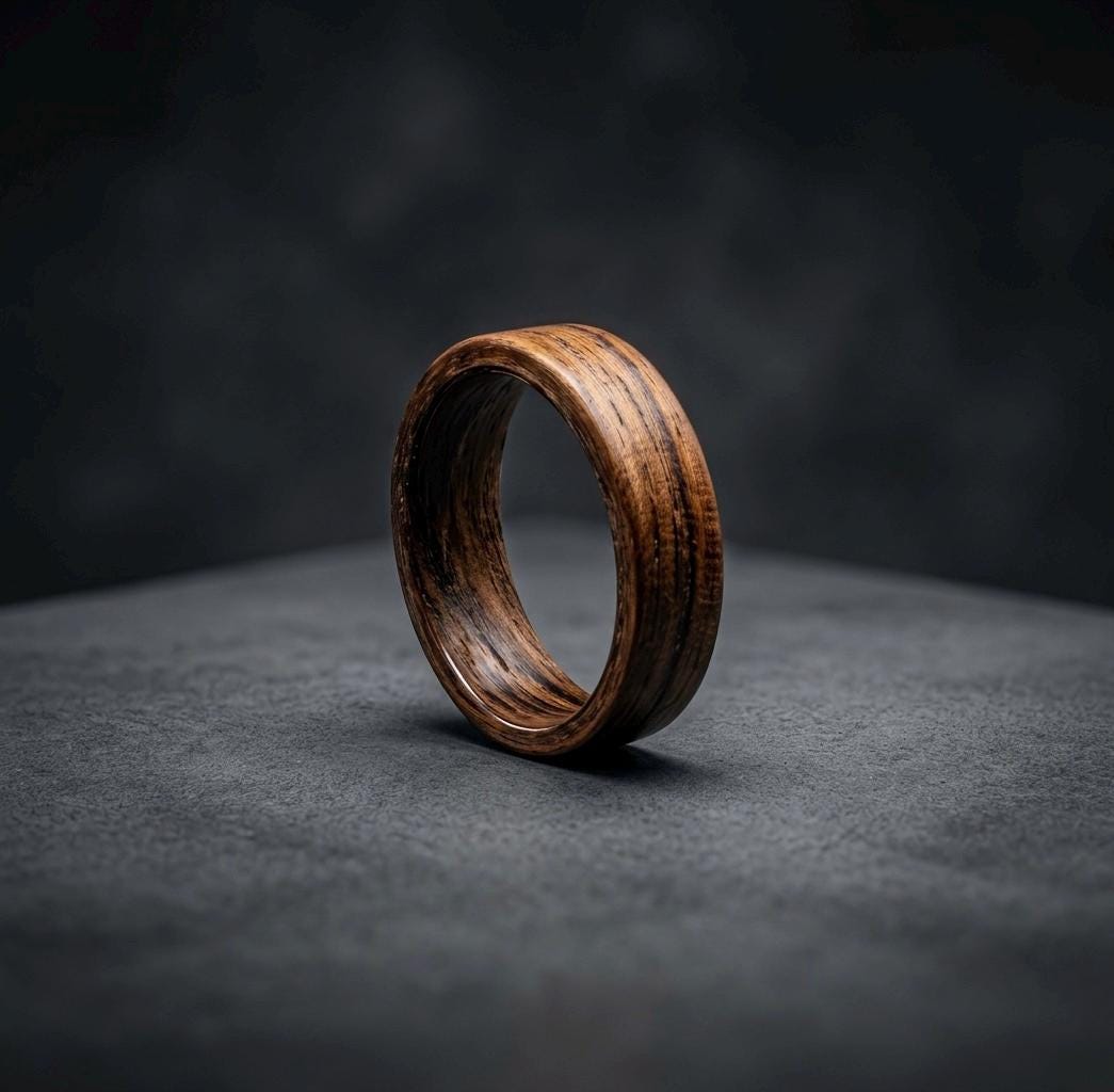 Rosewood Bentwood Ring — Matte Wooden Wedding Band