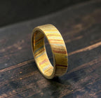 Mokume Gane Wedding Band — Copper Brass Silver Ring