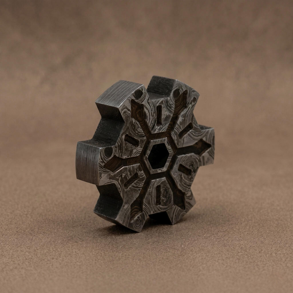 Damascus Steel Time Gear Pendant — Pokémon Charm Necklace