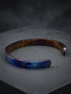 Timascus Cuff Bracelet, 8 mm — Titanium Mokume Viking Bangle