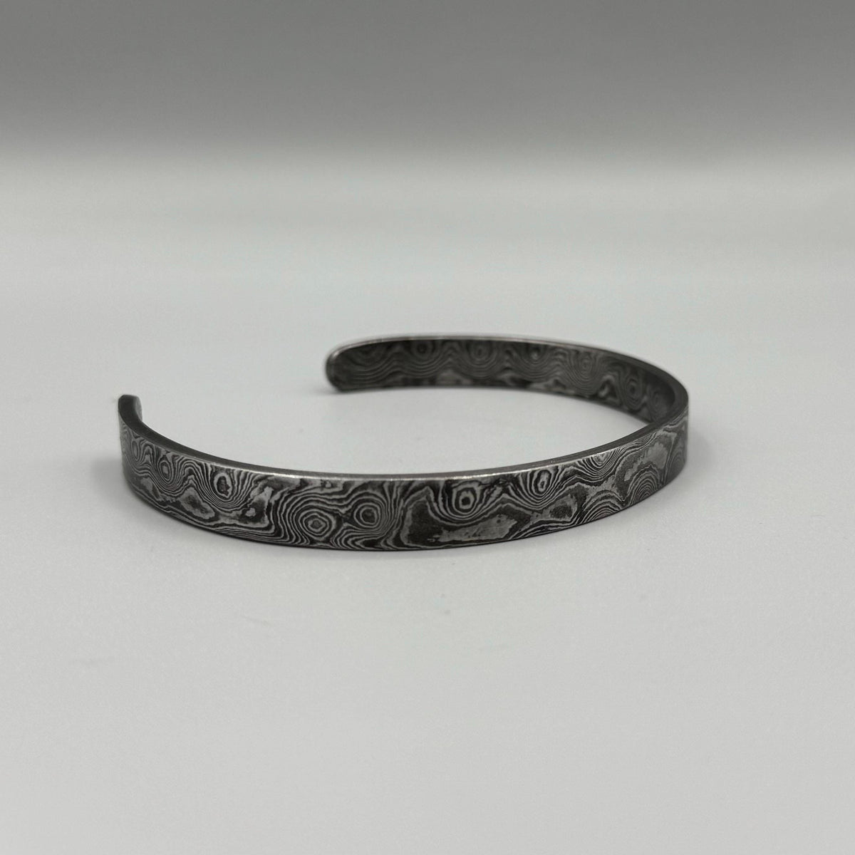 Damascus Steel Cuff Bracelet — Simple Minimalist Band