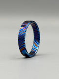 Timascus Wedding Band — Blue Mokuti Engagement Ring