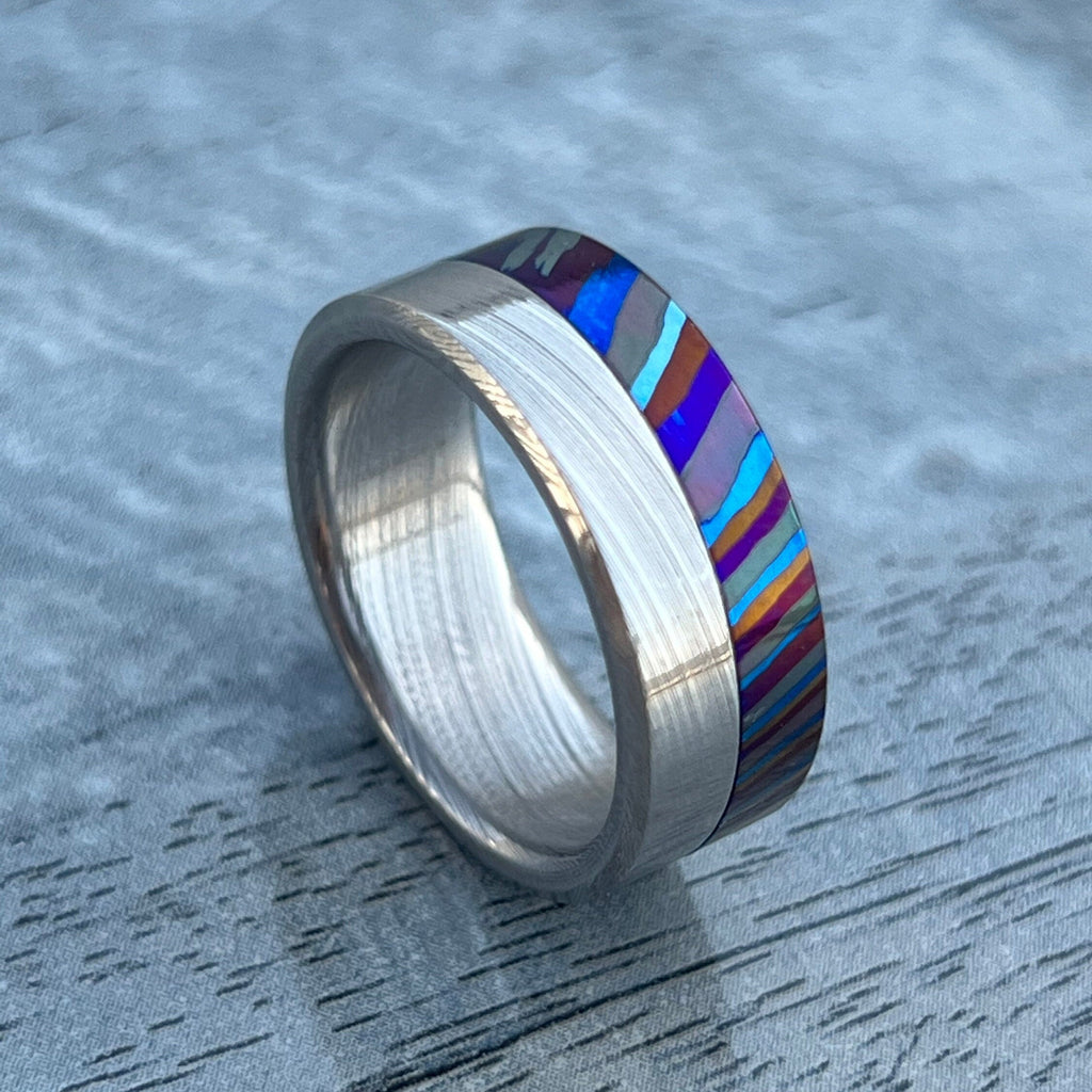 Zircoti and Damasteel Wedding Band