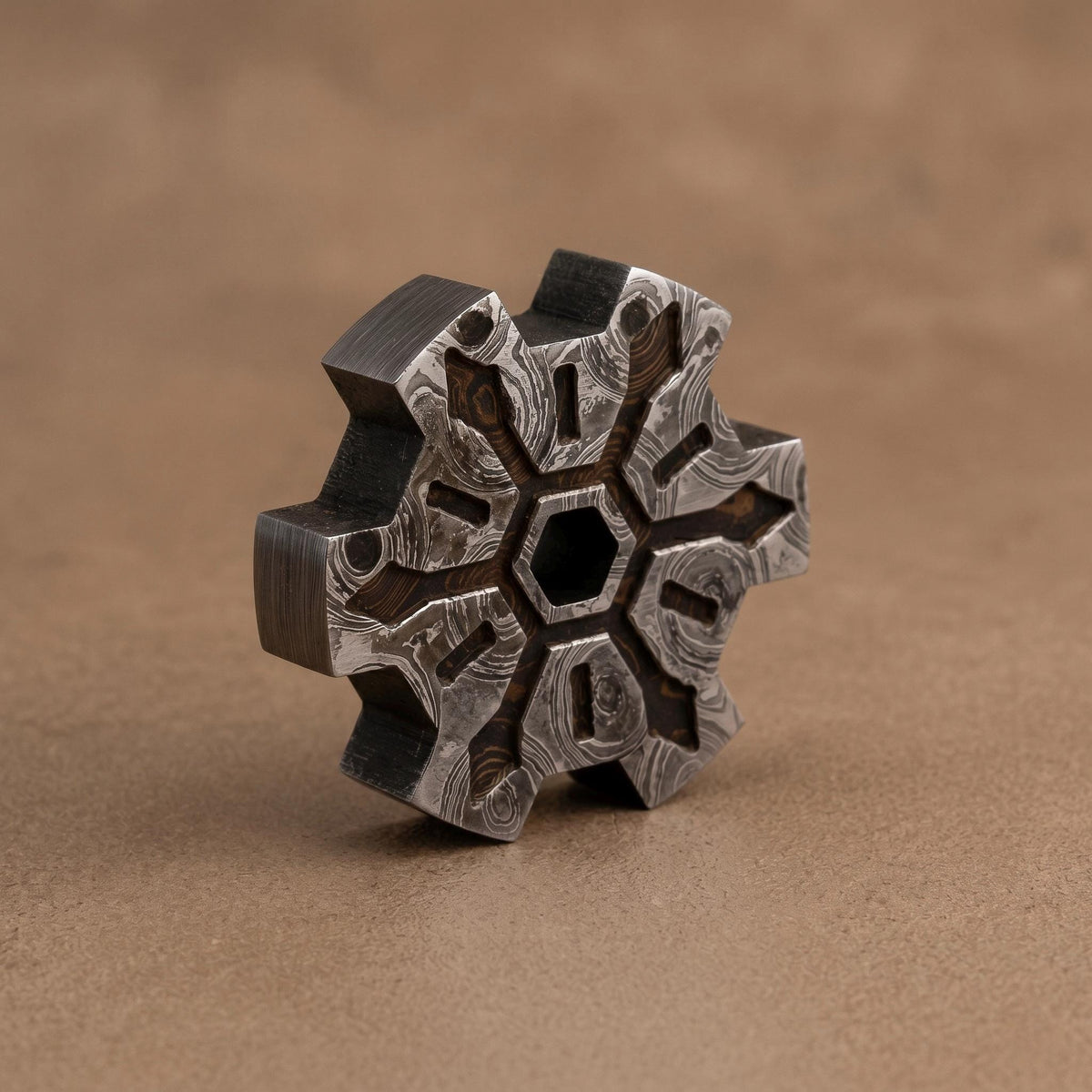 Damascus Steel Time Gear Pendant — Pokémon Charm Necklace