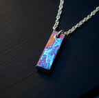 Flame Anodized Titanium Bar Pendant — Colorful Necklace