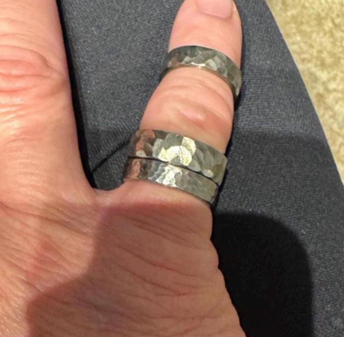 Hammered Titanium Wedding Band — Industrial Minimalist Ring