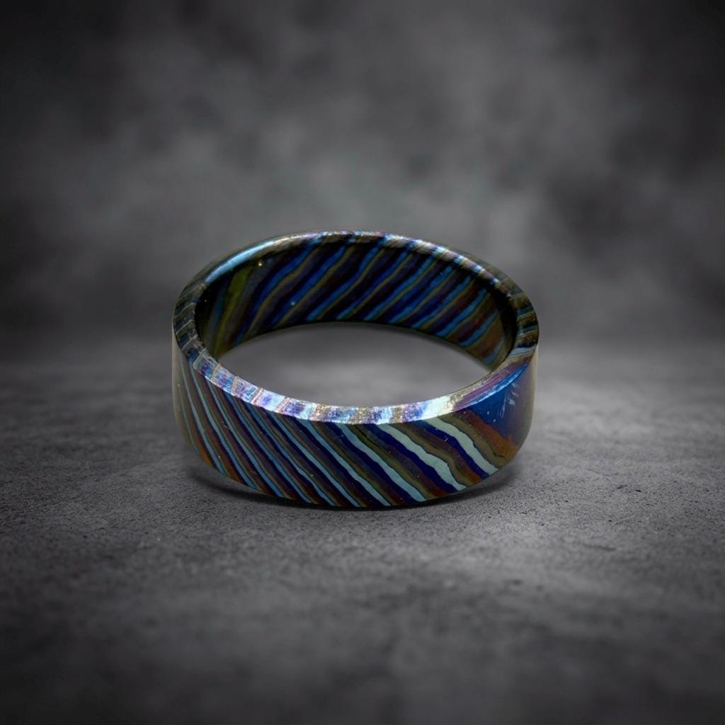 Timascus Wedding Band — Zirconium Titanium Ring
