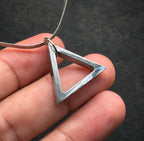 Titanium Triangle Pendant — Boho Minimalist Necklace, view 5