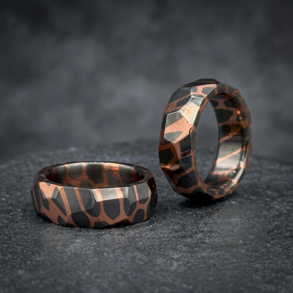 Faceted Superconductor Couple Ring Set — Copper Niobium Honeycomb