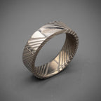 Damascus Stainless Steel Wedding Band — Silver Pattern