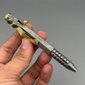 Damascus Steel Hexagonal Bolt Action Pen — Knurled Grip