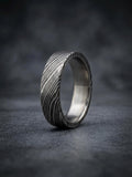 Damascus Steel Wedding Band — Titanium Inner Sleeve