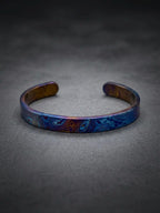 Timascus Cuff Bracelet, 8 mm — Titanium Mokume Viking Bangle