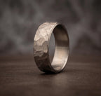 Hammered Titanium Wedding Band — Industrial Minimalist Ring