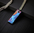 Flame Anodized Titanium Bar Pendant — Colorful Necklace