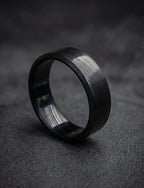 Damasteel Wedding Band — Black Beveled Finish