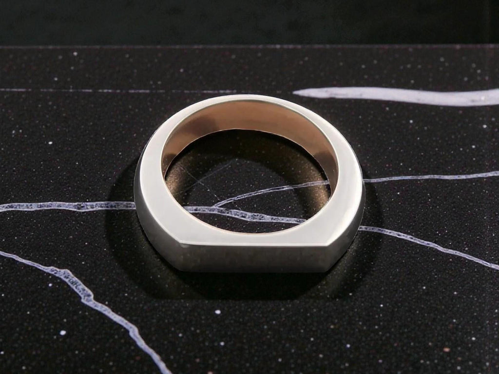 Titanium Signet Ring — Hand Carved Groomsmen Gift