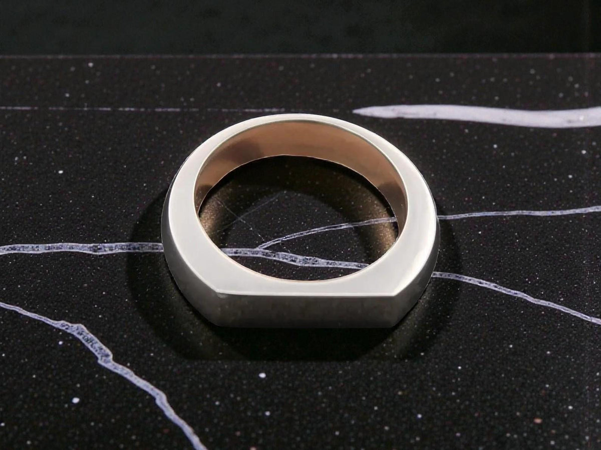Titanium Signet Ring — Hand Carved Groomsmen Gift