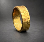 Gold Plated Damasteel Wedding Band — Groomsmen Gift, view 3