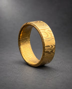 Gold Plated Damasteel Wedding Band — Groomsmen Gift, view 2