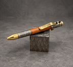 Damascus Steel Ballpoint Pen — Personalized Copper Clip, view 8