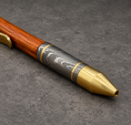 Damascus Steel Ballpoint Pen — Personalized Copper Clip, view 4