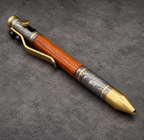 Damascus Steel Ballpoint Pen — Personalized Copper Clip, view 6