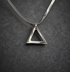 Titanium Triangle Pendant — Boho Minimalist Necklace, view 4