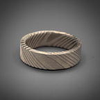 Damascus Stainless Steel Wedding Band — Silver Pattern