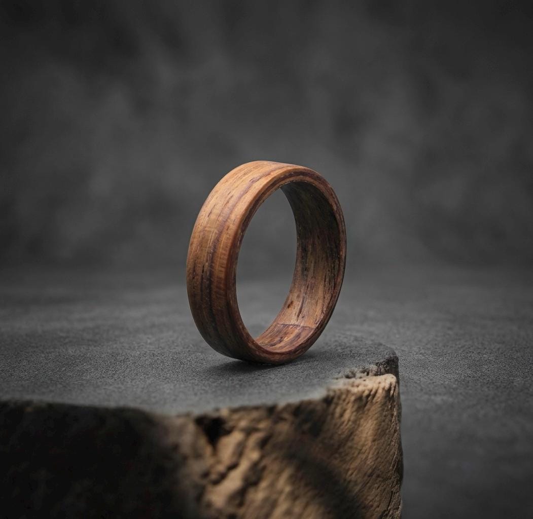 Rosewood Bentwood Ring — Matte Wooden Wedding Band