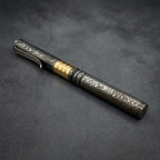 Damascus Steel Ballpoint Pen with Brass Banded Grip
