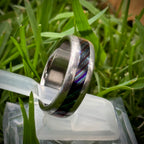 Damasteel and Timascus Wedding Band — Titanium Inlay