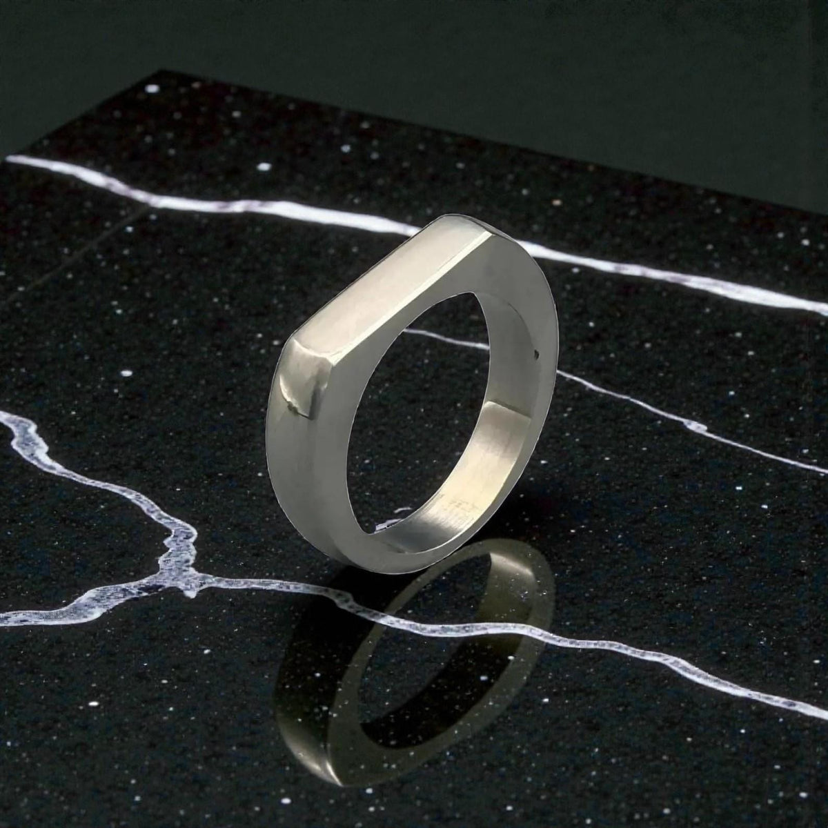 Titanium Signet Ring — Hand Carved Groomsmen Gift