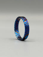 Timascus Wedding Band — Blue Mokuti Engagement Ring