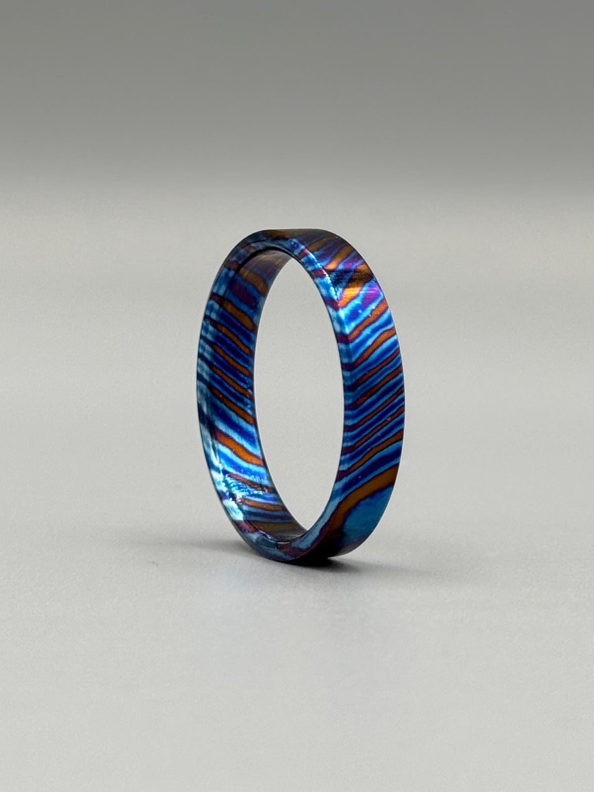 Timascus Wedding Band — Blue Mokuti Engagement Ring