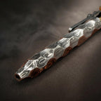 Damascus Steel Hexagonal Ballpoint Pen — Hammered Faces