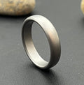 Sand Blasted Titanium Wedding Band — Modern Minimalist Ring