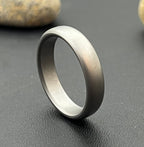 Sand Blasted Titanium Wedding Band — Modern Minimalist Ring