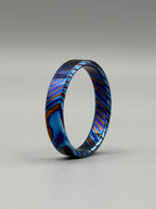 Timascus Wedding Band — Blue Mokuti Engagement Ring
