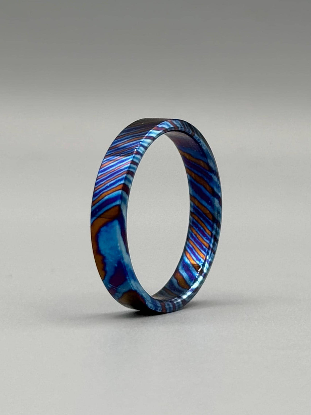 Timascus Wedding Band — Blue Mokuti Engagement Ring