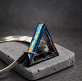 Anodized Titanium Triangle Pendant — Minimalist Necklace