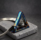 Anodized Titanium Triangle Pendant — Minimalist Necklace