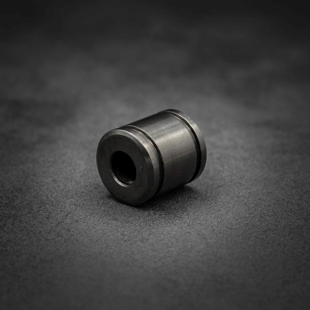 Zirconium Cylinder Lanyard Bead — Black Paracord Knife Bead