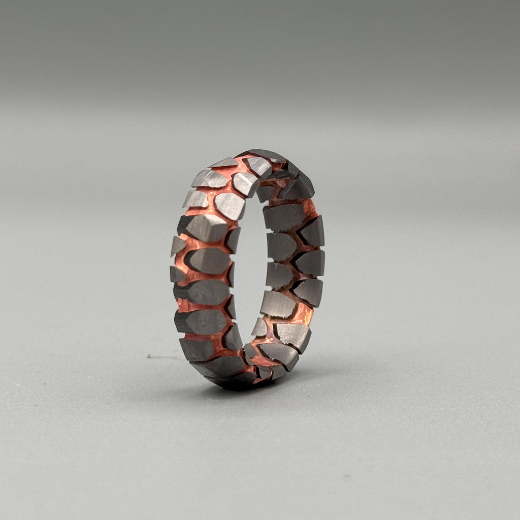 Acid-Etched Niobium Copper Superconductor Wedding Band