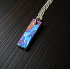 Flame Anodized Titanium Bar Pendant — Colorful Necklace