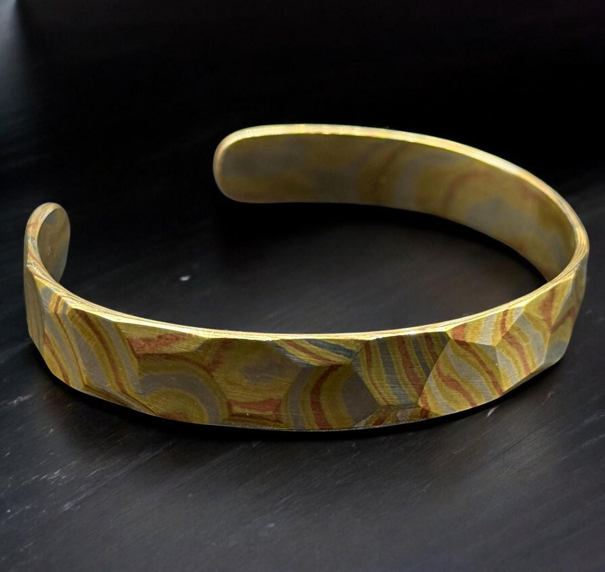 Mokume Gane Cuff Bracelet — Hammered Viking Bangle